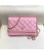 Chanel Iridescent Grained Calfskin Wallet on Chain WOC AP0315 Pink 2019