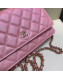 Chanel Iridescent Grained Calfskin Wallet on Chain WOC AP0315 Pink 2019