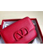 Valentino VLock Grained Calfskin Chain Shoulder Bag 0069 Red 2019