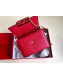 Valentino VLock Grained Calfskin Chain Shoulder Bag 0069 Red 2019