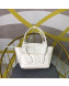 Bottega Veneta Arco Mini Bag in Smooth Maxi Woven Calfskin White 2019