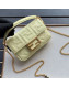 Fendi Baguette Mini FF Logo Lambskin Flap Bag Light Yellow 2019