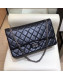 Chanel Aged Calfskin 2.55 Reissue Medium Flap Bag Black/Silver 