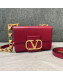 Valentino Stud Sign Grainy Calfskin Shoulder Bag 0777 Red/Gold 2021