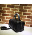 Gucci Small Vintage Leather GG Trim Boston Bag 269876 Black 