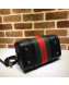 Gucci Small Vintage Leather Web Boston Bag 269876 Black 