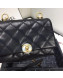 Chanel Quilted Leather Pearl Trim Small Flap Bag AS1170 Black 2019