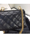 Chanel Quilted Leather Pearl Trim Small Flap Bag AS1170 Black 2019