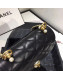 Chanel Quilted Leather Pearl Trim Small Flap Bag AS1170 Black 2019