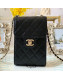 Chanel Quilted Grained Leather Phone Clutch with Chain AP0249 Black 2019