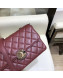 Chanel Quilted Grained Calfskin Round CC Metal Small Flap Bag AS6088 Burgundy 2019