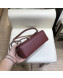 Chanel Quilted Grained Calfskin Round CC Metal Small Flap Bag AS6088 Burgundy 2019