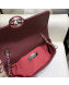 Chanel Quilted Grained Calfskin Round CC Metal Small Flap Bag AS6088 Burgundy 2019