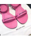 Balenciaga Allover Logo Round Flat Sandal Pink 2019