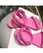 Balenciaga Allover Logo Round Flat Sandal Pink 2019