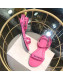 Balenciaga Allover Logo Round Flat Sandal Pink 2019