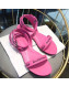 Balenciaga Allover Logo Round Flat Sandal Pink 2019