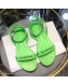 Balenciaga Allover Logo Round Flat Sandal Green 2019