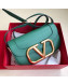 Valentino Supervee Calfskin Maxi-Logo Crossbody Bag 1011L Green 2020