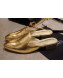 Chanel Flat Mules G34303 Gold 2019