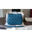 Chanel Quilted Grained Calfskin Mini Messenger Flap Top Handle Bag A93067 Blue 2019