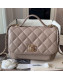 Chanel Quilted Grained Calfskin Mini Messenger Flap Top Handle Bag A93067 Grey 2019