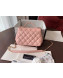 Chanel Quilted Grained Calfskin Mini Messenger Flap Top Handle Bag A93067 Pink 2019