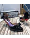 Gucci Leather Spikes Ankle Strap Heel Pumps with Bow Black 2019