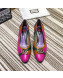 Gucci Snakeskin Pump with Crystal Double G 548854 Blue/Yellow/Pink 2019