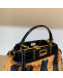 Fendi Peekaboo Iconic Striped Sheepskin Mini Top Handle Bag Black 2019