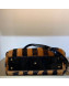 Fendi Peekaboo Iconic Striped Sheepskin Medium Top Handle Bag Black 2019