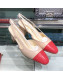 Chanel Heel Slingbacks Ballerina G31319 Nude/Red 2019