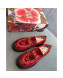 Gucci GG Velvet Horsebit Lug Sole Loafers 583346 Red 2019