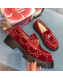 Gucci GG Velvet Horsebit Lug Sole Loafers 583346 Red 2019