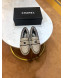 Chanel Quilted Lambskin and Wool Flat Loafers Gray 2019