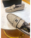 Chanel Quilted Lambskin and Wool Flat Loafers Gray 2019