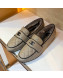 Chanel Quilted Lambskin and Wool Flat Loafers Gray 2019