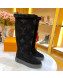 Louis Vuitton Breezy Suede Giant Monogram Flat High Boot Black 2019