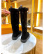 Louis Vuitton Breezy Suede Giant Monogram Flat High Boot Black 2019