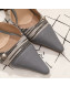 Chanel Pointed Heel Mules Light Gray 2019