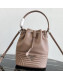 Prada Calfskin Drawstring Bucket Bag 1BH038 Nude 2019