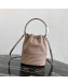 Prada Calfskin Drawstring Bucket Bag 1BH038 Nude 2019