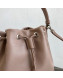 Prada Calfskin Drawstring Bucket Bag 1BH038 Nude 2019