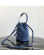 Prada Calfskin Drawstring Bucket Bag 1BH038 Blue 2019