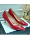 Gucci Zumi G Horsebit Mid-heel Leather Pump 596860 Red 2019