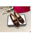 Gucci Sylvie Chain GG Velvet Mid-heel Pump ‎525082 Brown 2019