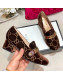 Gucci Sylvie Chain GG Velvet Mid-heel Pump ‎525082 Brown 2019