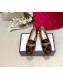 Gucci Sylvie Chain GG Velvet Mid-heel Pump ‎525082 Brown 2019