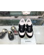 Chanel Lambskin Fur Low-Top Sneakers G35195 Black/White 2019