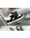 Chanel Lambskin Fur Low-Top Sneakers G35195 Black/White 2019